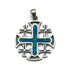 Sterling Silver with Stone of Israel Jerusalem Cross Pendant
